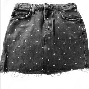 Black mini jean skirt